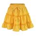 Aria Basics Aria Basics 2023 Summer European And American Women's Fashion High-Waisted Ruffled Floral A-Line Short Skirt For Women_ecoleips.com