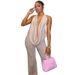 Women's Sexy Halter Neck Backless Top And Flared Pants Set European American Style Spring New Clothing_ecoleips.com
