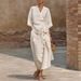 Women's Clothing Women's Casual Loose Dress Two Piece Set Solid Color Spring Summer For Formal & Casual For Women_ecoleips.com