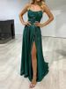 Women Elegant Off Shoulder Hollow Long Dress 2026 Fashion Split Shinny Solid Party Dress Sexy Bandage Sleeveless Suspender Dress_ecoleips.com