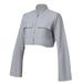 Women's Slimming Sports Jacket Stand Collar Zipper Casual Long Sleeve Striped Top For Autumn_ecoleips.com