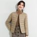 K Women's New Style Round Neck Cotton Padded Jacket, Slim Fit Base Layer, Solid Color Slimming Warm Short Lightweight Cotton Coat._ecoleips.com
