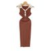 Women's Clothing New Polo Collar Contrast Color Slim Dress Knitted Slim Hip Skirt_ecoleips.com