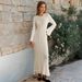 3 Colors Cross-Border European And American Women's Fashion Hot-Selling Ruched Wave Edge Backless Tie Long_ecoleips.com