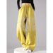Women's Star Patterned Rhinestone Gradient Color Casual Pants Elastic Waist Wide Leg Sweatpants Street Style Cool Autumn Winter_ecoleips.com