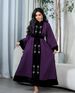 Modest Abaya Dress/Muslim Dress Women Luxury Dubai-Style Velvet Abaya Dress – Crystal Embellishments & Elegant Satin Panels For Modest Fashion_ecoleips.com