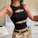 American Retro Design Irregular Hollow out Vest Sexy Slimming Crop Top for Women 2024_ecoleips.com