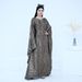 Women's Clothing Elegant Batwing Sleeve Leopard Print Maxi Dress With Scarf - Polyester Flowy Long Dress For Women, Office & Casual Wear_ecoleips.com