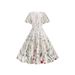 New 2025 Retro Embroidery Heavy Duty Mesh Dress round Neck Short Sleeve for Women European And American Style Cross Border_ecoleips.com