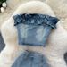 Women's Clothing Suit For Women Summer Design Wood Ear Edge Tube Top Vest High Waist Fishtail Skirt_ecoleips.com