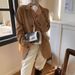 Korean Chic Autumn And Winter Niche French Retro Lapel Suede Casual Versatile Elegant Women's Blazer_ecoleips.com