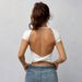 Voya Women's Summer Sexy Hot Girl Knitted Slim Fit Design, Big Backless Cross Twisted Top_ecoleips.com