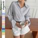 Women's Striped Shirt Casual Vacation Style Long Sleeved Fashion Autumn/Winter Collection_ecoleips.com