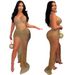 sling solid color hot diamond mesh irregular see-through style sexy hip-covering dress women's short skirt_ecoleips.com