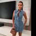 Women's Chic Sleeveless Denim A-Line Dress Corset Waist Stylish Casual Dress for Women_ecoleips.com
