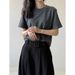 Yanshuang Solid Color Thickened Brushed Round Neck T-Shirt For Women Autumn Winter Loose Comfortable Versatile Short_ecoleips.com