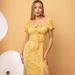 X2350 Foreign Trade Women's Clothing, New Summer Style, Sexy Floral Square Puff Sleeve Halter Neck Dress For Women_ecoleips.com
