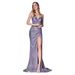 Womens Glitter Spaghetti Strap Floor Length Evening Dress Slimming Elegant For Formal Banquet Party Events_ecoleips.com