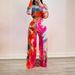 Women's Autumn Print Off-Shoulder Top And Flared Pants Set European American Style Sexy Two-Piece Cross-Border Fashion_ecoleips.com