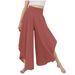 Aria Basics Cross-border European And American Solid Color Elegant Commuting Slightly Flared High-Waisted Loose_ecoleips.com