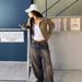 European And American Washed Distressed High-waisted Fashion Jeans For Women, Unique Trendy Street Style Versatile_ecoleips.com