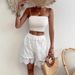 Women's Mid-Waist Straight Leg Shorts Lace Trim Solid Color Versatile Fashion Spring/Summer Regular Fit_ecoleips.com
