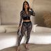 Women's Clothing Sexy Slim-Fit Rhinestone Large Size Slim-Fit Elastic Suit Two-Piece Set_ecoleips.com