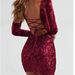 K Fashionable Sexy Backless Long-sleeved Sequin Socialite Dress_ecoleips.com
