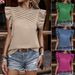 Women's Clothing Spring And Summer Shirt New Lotus Leaf Sleeve Pleated Top Pullover Short Sleeve Women_ecoleips.com