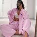 Ladies Long Sleeved Striped Trousers Loose Fit Casual Simple Fashion Suit Russian American Styles_ecoleips.com