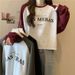 Foreign Trade American-style Short Round-neck Printed Sweatshirt Women, Loose Pullover, Slimming, Casual Long-sleeve_ecoleips.com