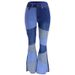 Women's Clothing Large Size Denim Wide Leg Fashion Splicing Jeans_ecoleips.com
