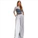 Women's Casual Denim Patchwork Sports Pants Set Two-Piece Outfit Fashion Spring/Summer Seasonal Clothing_ecoleips.com
