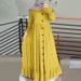 Women's Cotton And Linen Art Retro Casual Loose Large Size Round Neck Ruffle Dress_ecoleips.com