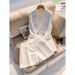 Women's Clothing Summer Petite Outfit High End Important Occasions White Vest Shorts Suit For Women_ecoleips.com