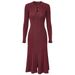 Women's Clothing New Hollow Wood Ear Edge Twist Thread Long Sleeve Knitted Skirt French Slim Dress_ecoleips.com