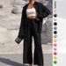 Cross-border Foreign Trade Clothing TK Solid Color Long Cardigan Pants, Fashionable And Elegant New Women's Shirt_ecoleips.com