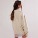 Women's Decorative Line Design Split Lantern Sleeve Polo Collar Sweatshirt Jacket Spring Autumn Top_ecoleips.com