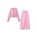 Women's Autumn Casual Two Piece Set Long Sleeve Zipper Hooded Sweatshirt_ecoleips.com