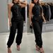 Women's Clothing High Neck Sleeveless Top Elastic Adjustable Waist Joggers Women's Clothing Sets_ecoleips.com