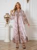 Muslim Women's Robe Embroidered Cloth Printed Diamond Studded Long Skirt Dress Abayas_ecoleips.com