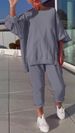2025 New Casual Solid Color Round Neck Long Sleeve Top Sports Versatile Pants Set For Women_ecoleips.com