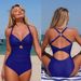Women's Push-Up One Piece Swimsuit Large Bust Swimwear For Summer Sexy Vacation Polyester Fabric_ecoleips.com