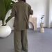 Women's Fashion Set Spring Summer Loose Top Casual Wide Leg Pants Solid Color Two Piece Women's Clothing_ecoleips.com
