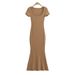 YPFF Trendy Women's Dress, European American Internet Celebrity Style, Pure And Sexy, Square Neck, Slim Fit, High Waist,_ecoleips.com