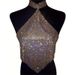 Women's Clothing Metal Rhinestone Vest Sexy Hot Girl Nightclub Bellyband With Collar_ecoleips.com