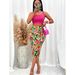 2025 Summer New Style Camisole Top Printed Belted Midi Skirt Women's Set_ecoleips.com