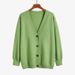 Fall/Winter Women's Knit Sweater With Loose, Casual V-Neck Jacket And Thick Cardigan Jacket For Wholesale_ecoleips.com