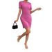 Popular Summer New Cross-border Women's Fashion Round-neck Sexy Slim-fit Bodycon Dress For Women In European And_ecoleips.com