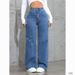 Women's High Waist Straight Leg Jeans - Sweet & Spicy Fashion Denim Pants For Casual Streetwear (Black, Light Blue, Medium Blue, Dark Blue, Gray)_ecoleips.com